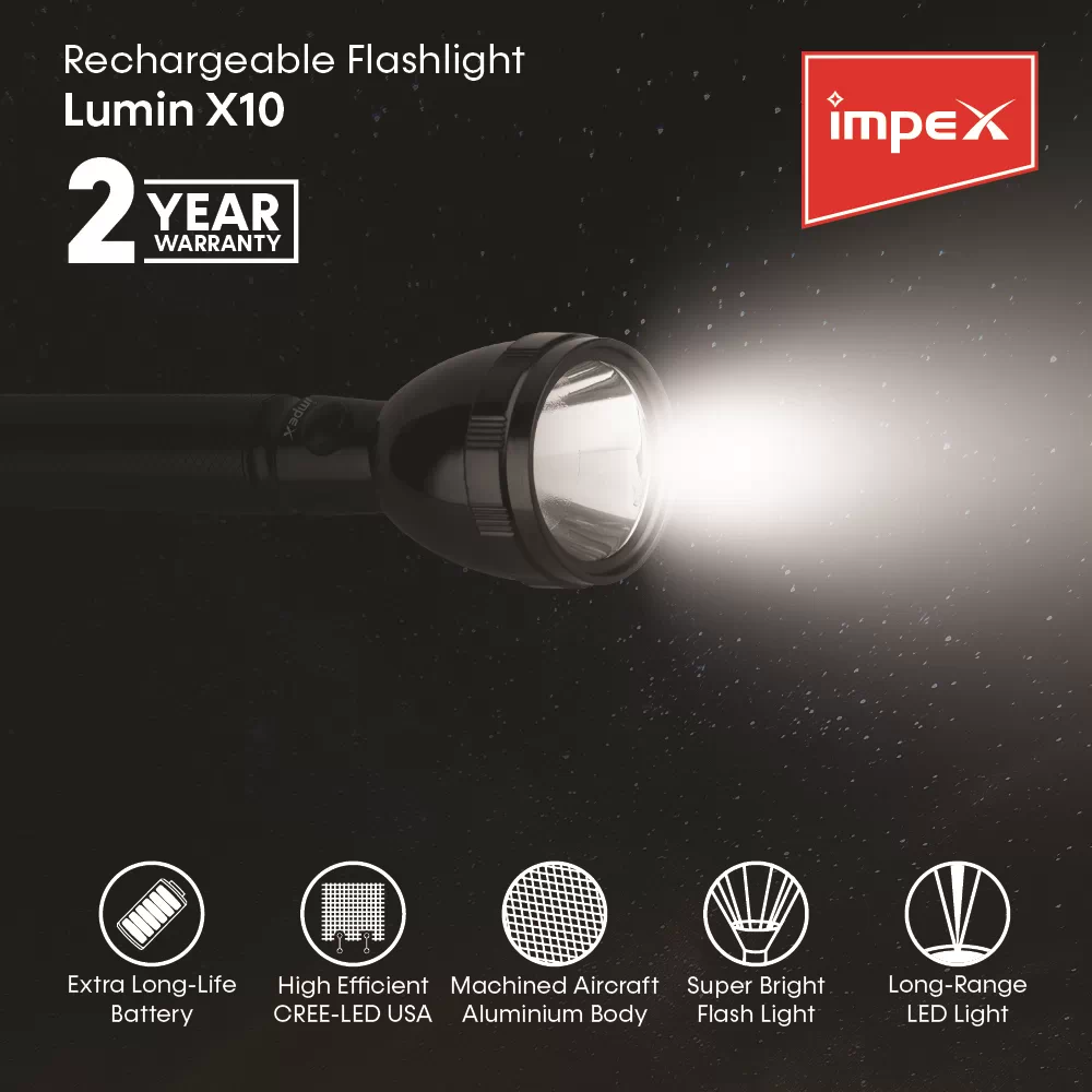 Rechargeable Flash Light | Lumin X10