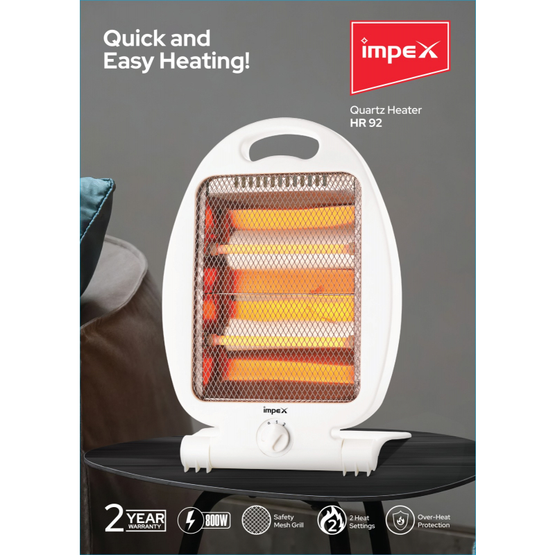 Impex 800W Quartz Tube Heater | HR 92