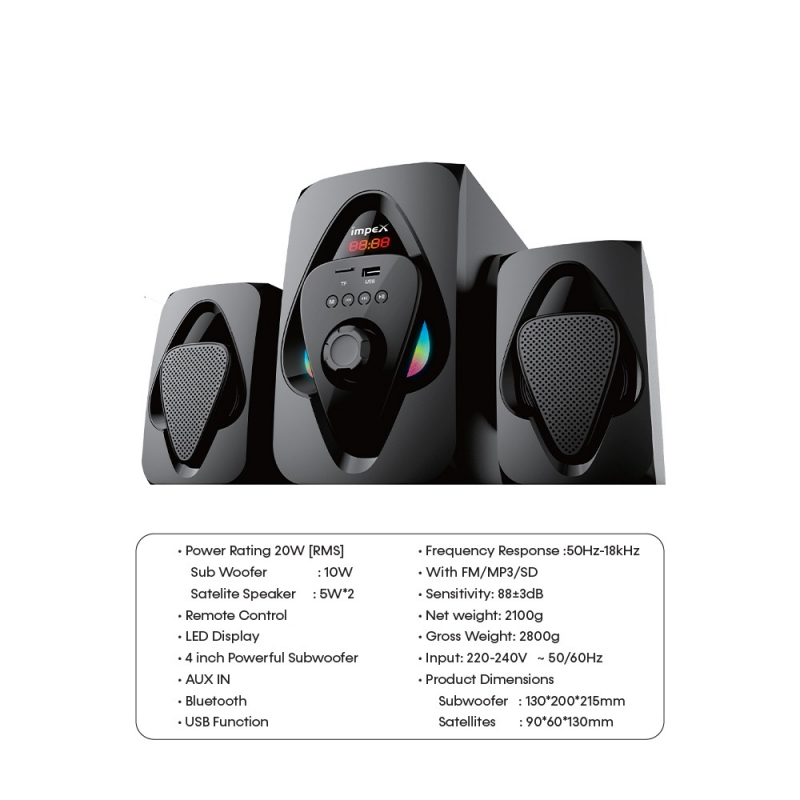 Impex Multimedia Speaker 2.1 Micro R1 | HT 2115