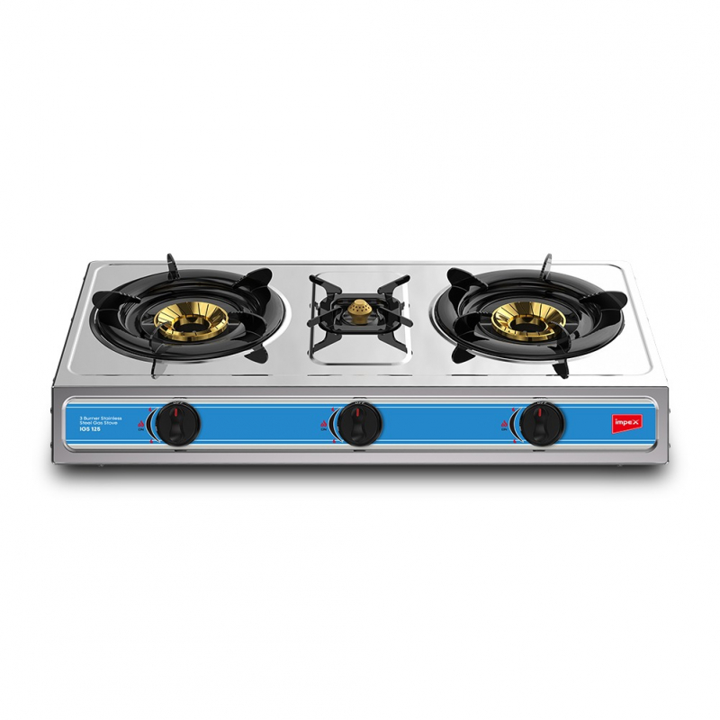 Impex 3 Burner Stainless steel Gas Stove | IGS 125