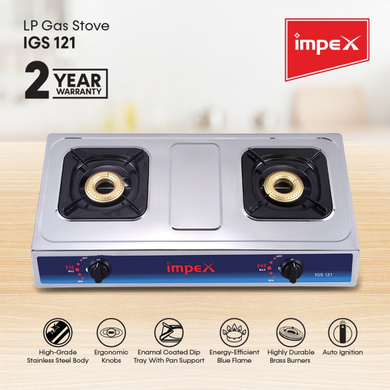 Impex 2 Burner LP Gas Stove | IGS 121