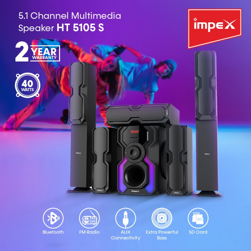 Impex 5.1 CH Multimedia Speaker System | HT 5105 S