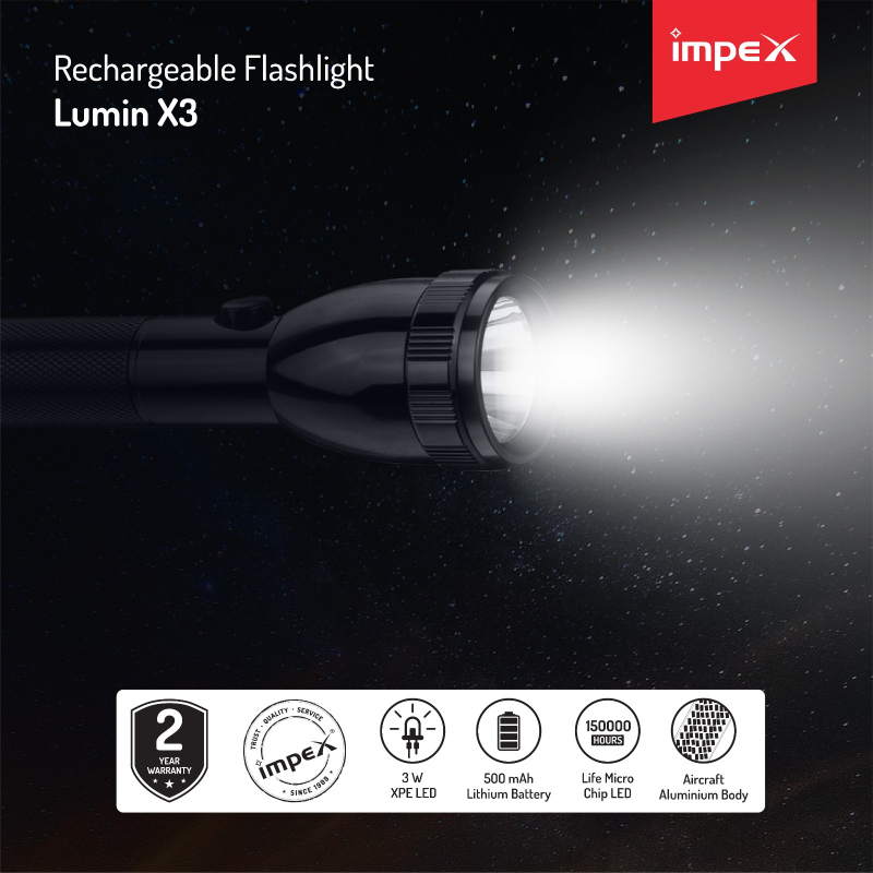 Impex LED Flash Light | Lumin X3