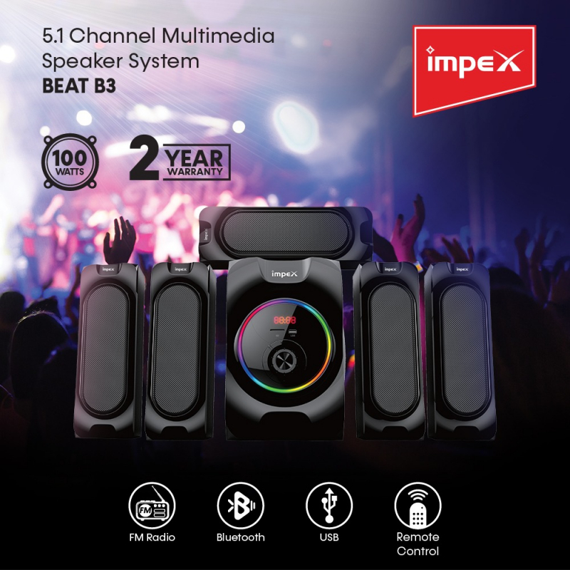 Impex 5.1 Channel Multimedia Speaker System | BEAT B3