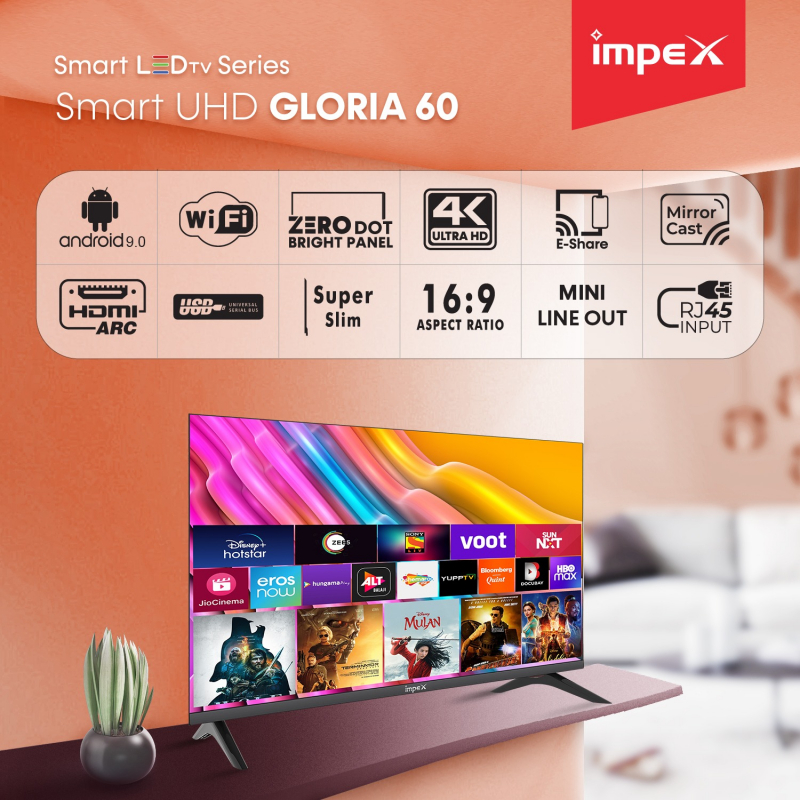 IMPEX 60 INCH 4K SMART LED TV | GLORIA 60 UHD SMART