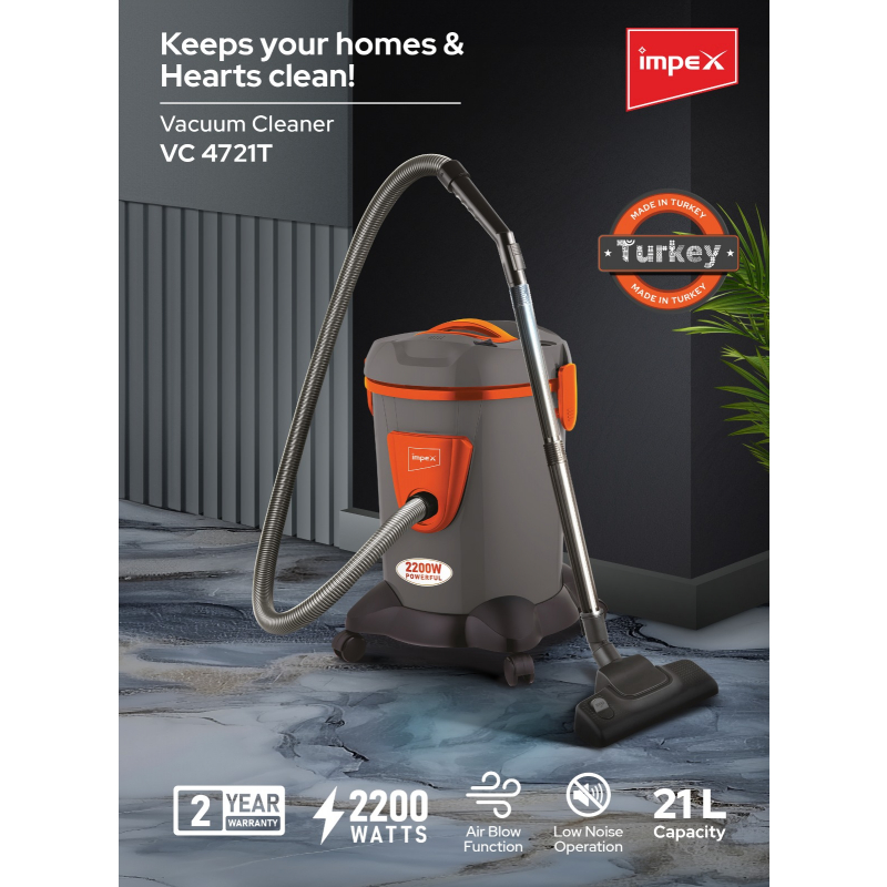 Impex 21L Vacuum Cleaner 2200W Turkey | VC 4721T