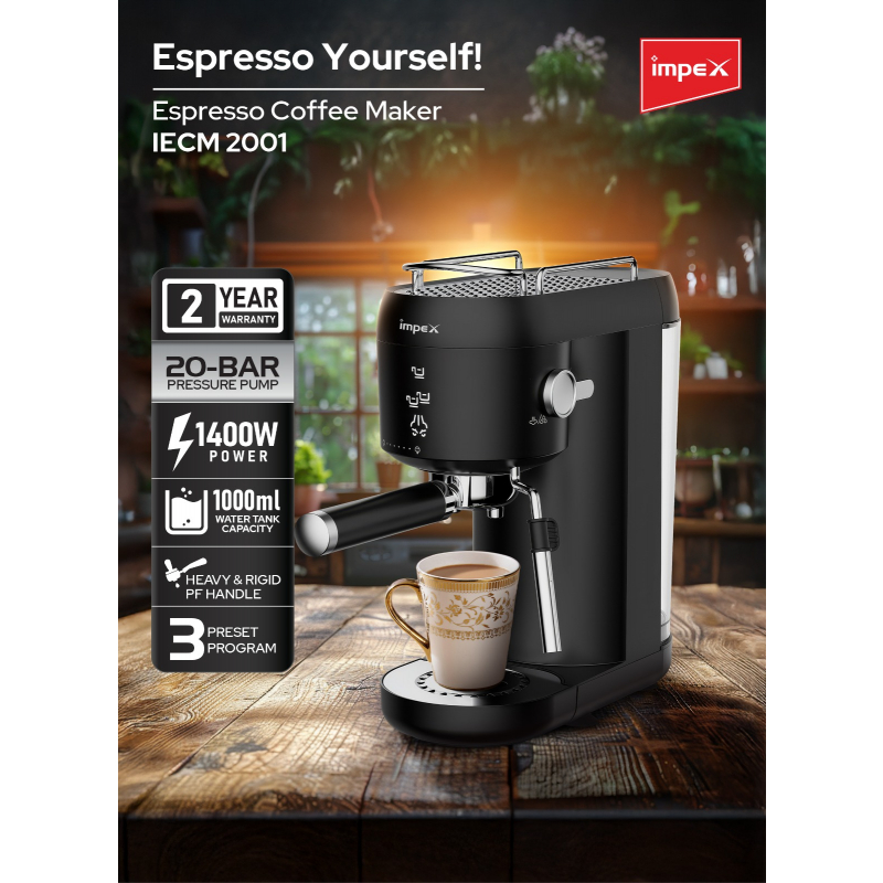 Impex 1L 20 Bar Espresso Coffee Maker | IECM 2001