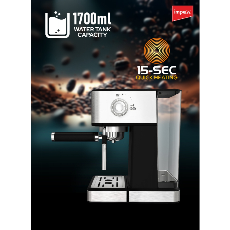 Impex 1.7L 20 Bar Espresso Coffee Maker | IECM 2002