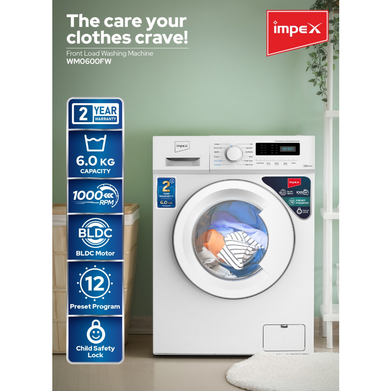 Impex Front Load Washing Machine | WM0600FW