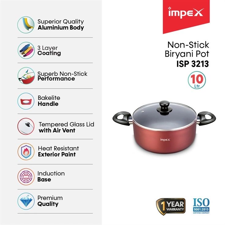 Non-Stick Biryani Pot | 8 Litre | ISP 3012