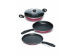 Impex Migo Nonstick Cookware 4Pcs FKT Set Maroon |M