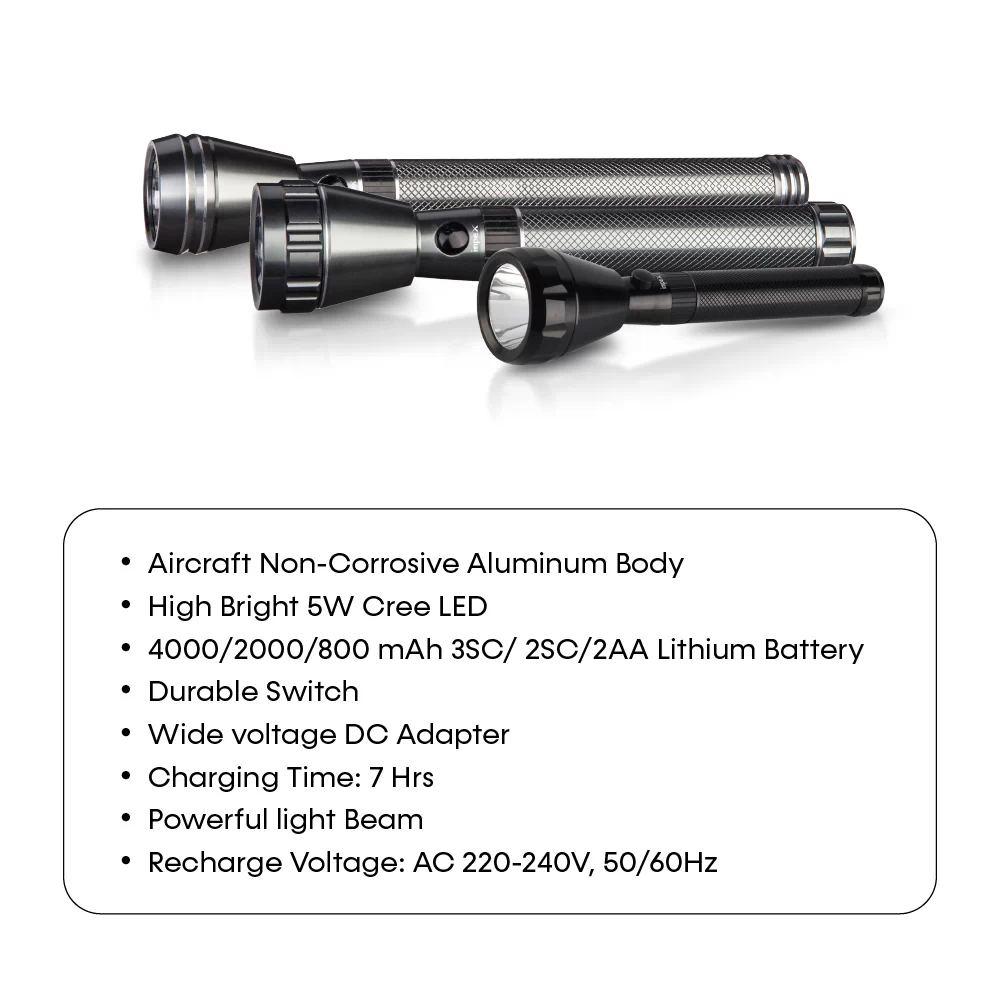Rechargeable LED Flashlight Combo | CB 2229
