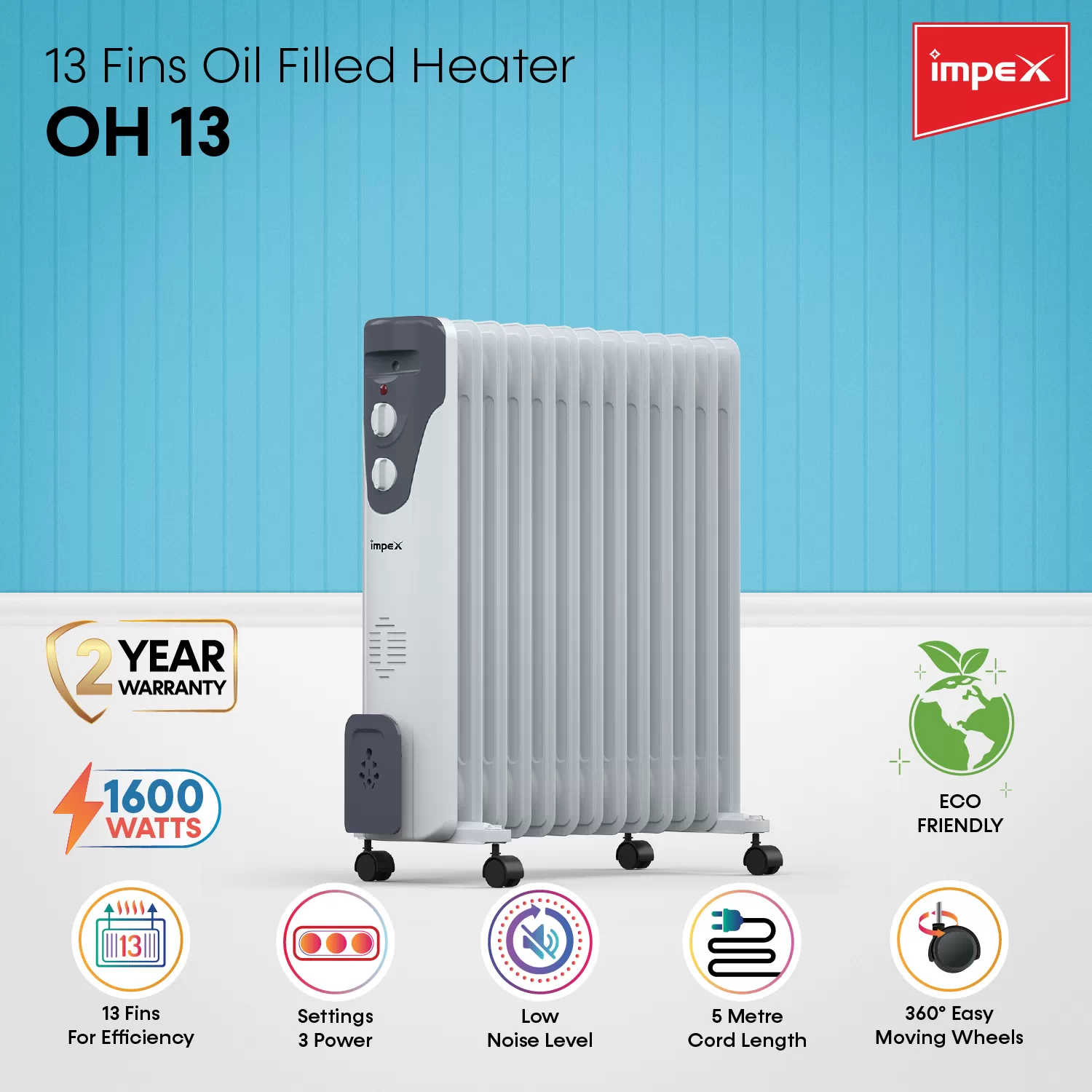 13" Fins Oil Filled Heater | OH 13