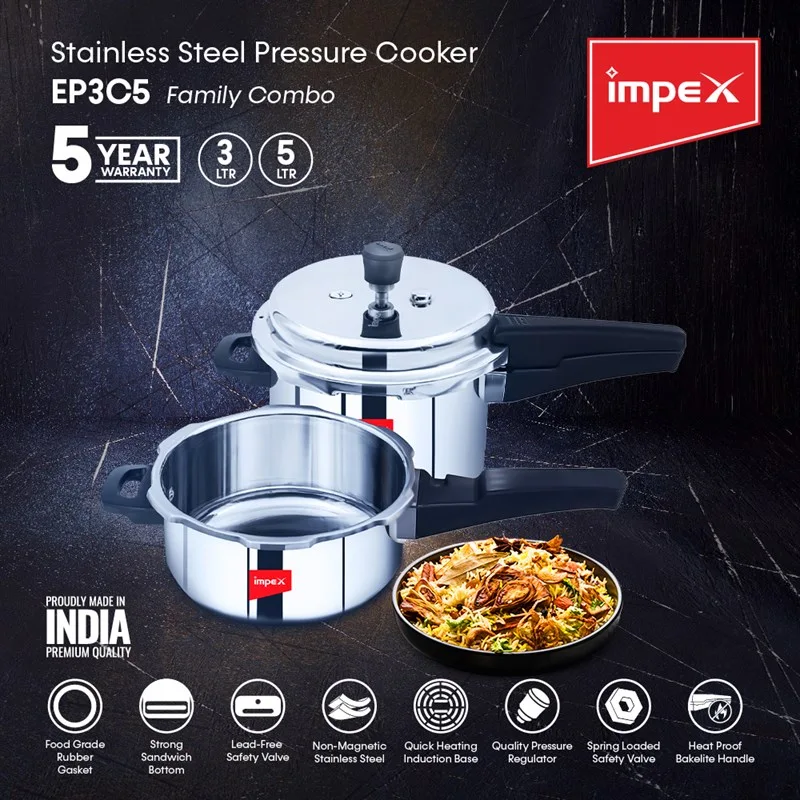 304stainless steel 3 ltr pressure cooker Family small mini